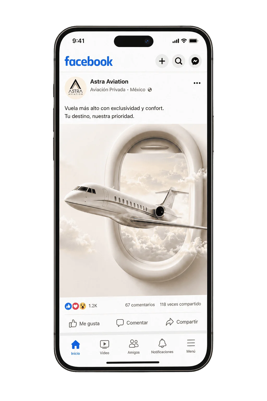 Mockup de campaña social en Facebook